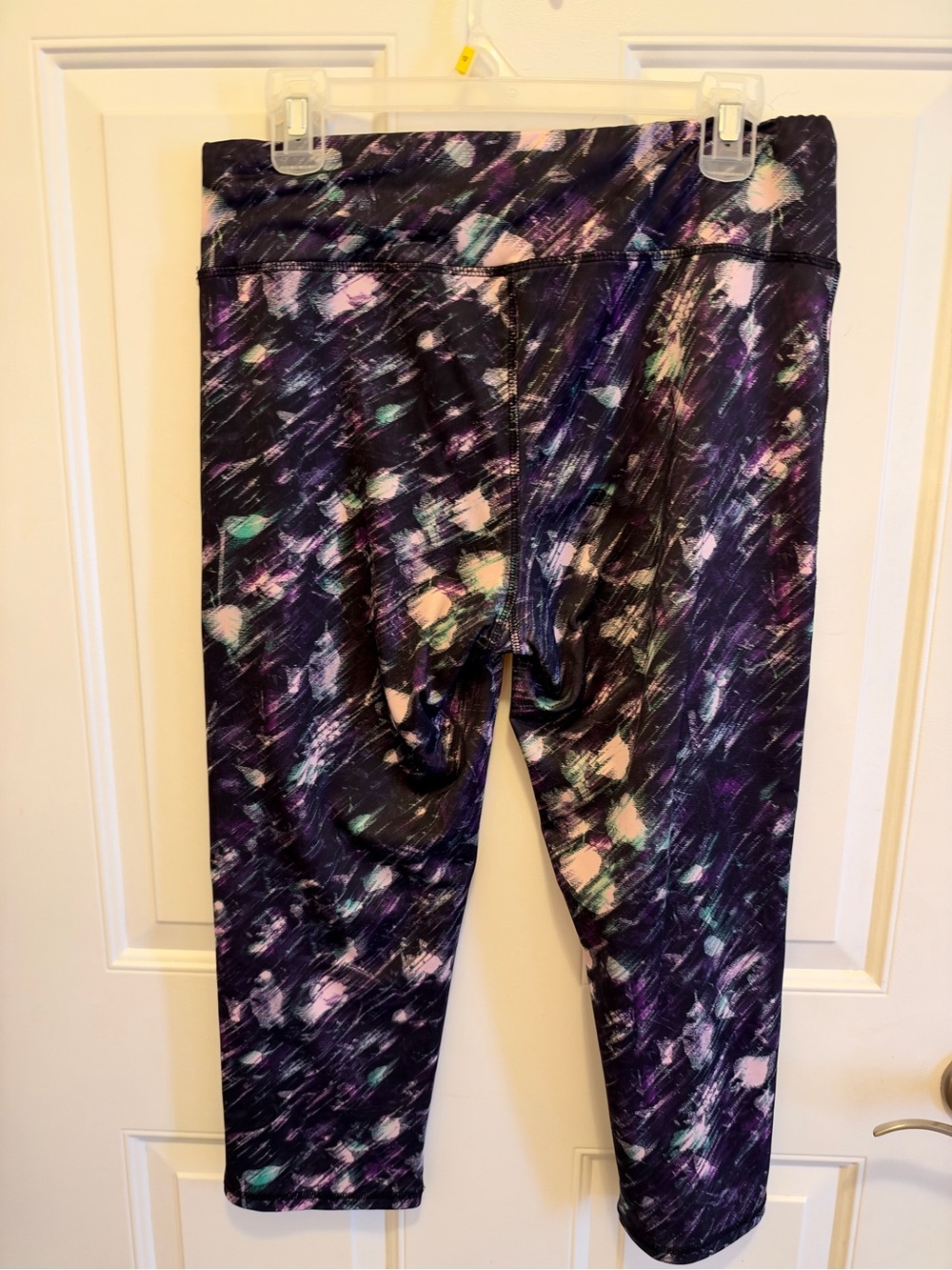 RBX Abstract Athletic Leggings in Black & Purple Size XL